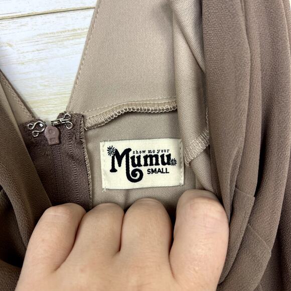 Show Me Your MuMu Jenn Maxi Dress Dune Chiffon - Picture 6 of 11